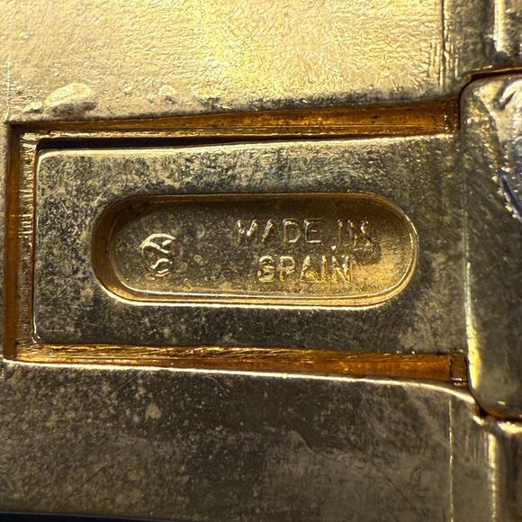 Authentic Christian Dior Black Brown Leather Gold Buckle Belt double sided 37in - Picture 5 of 16